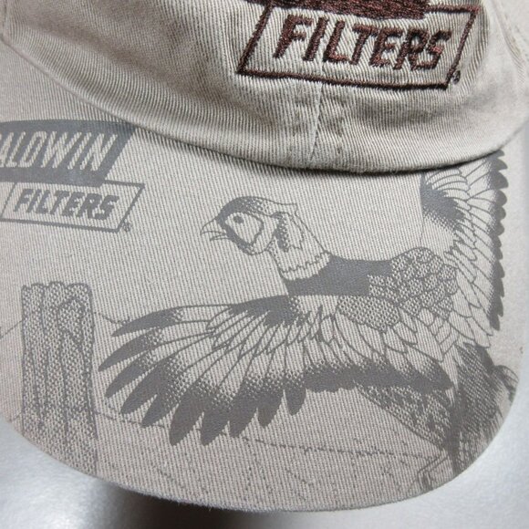 K-Products mens tan an brown Baldwin Filters strapback hat NWT USA - Picture 2 of 6